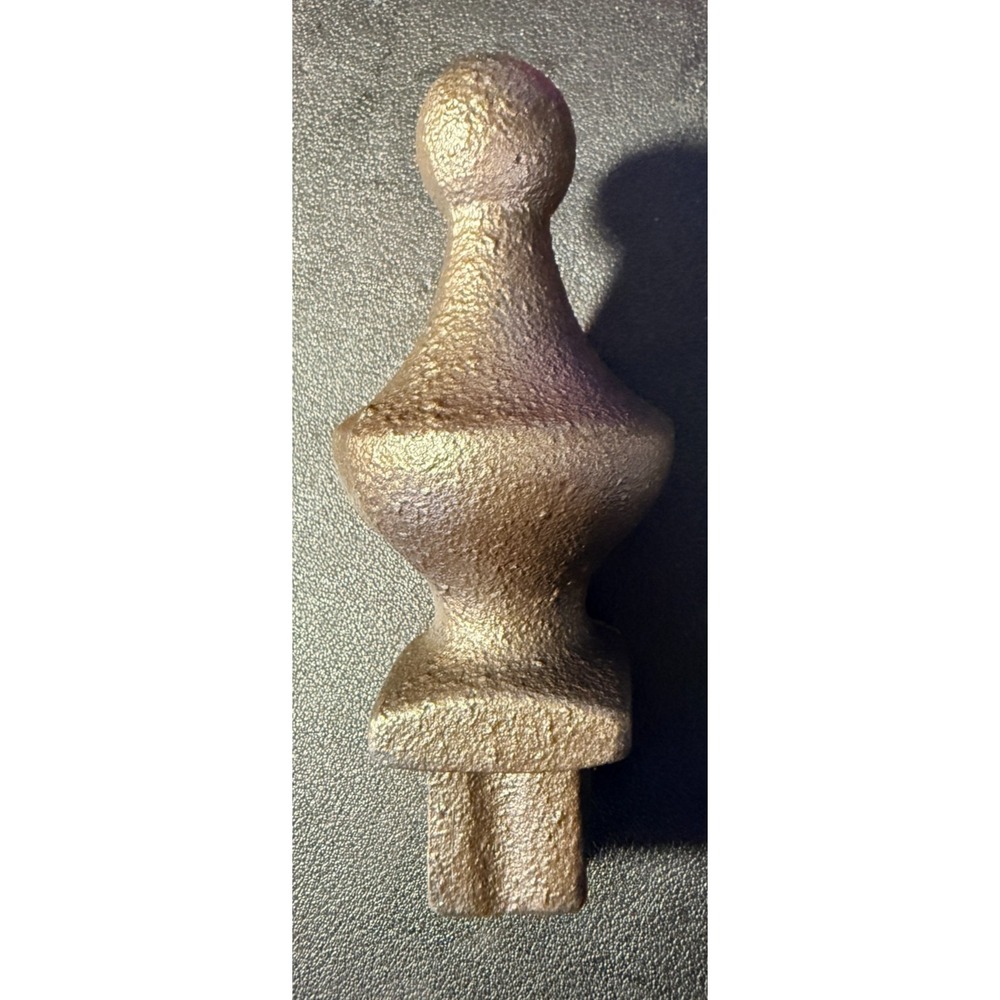 Vtg Solid Game Piece Style Cast Iron Finial Architectural Rustic Fence Topper 4"